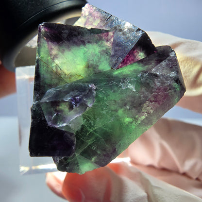 Seltene Phantom Fluorit Würfel Stufe, grün lila Okorusu, Namibia 36*24*23mm