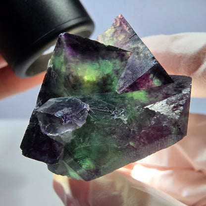 Seltene Phantom Fluorit Würfel Stufe, grün lila Okorusu, Namibia 36*24*23mm