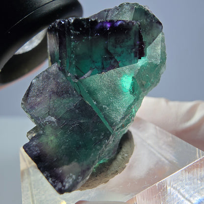 Seltene Phantom Fluorit Würfel Stufe, grün lila Okorusu, Namibia 39*26*21mm
