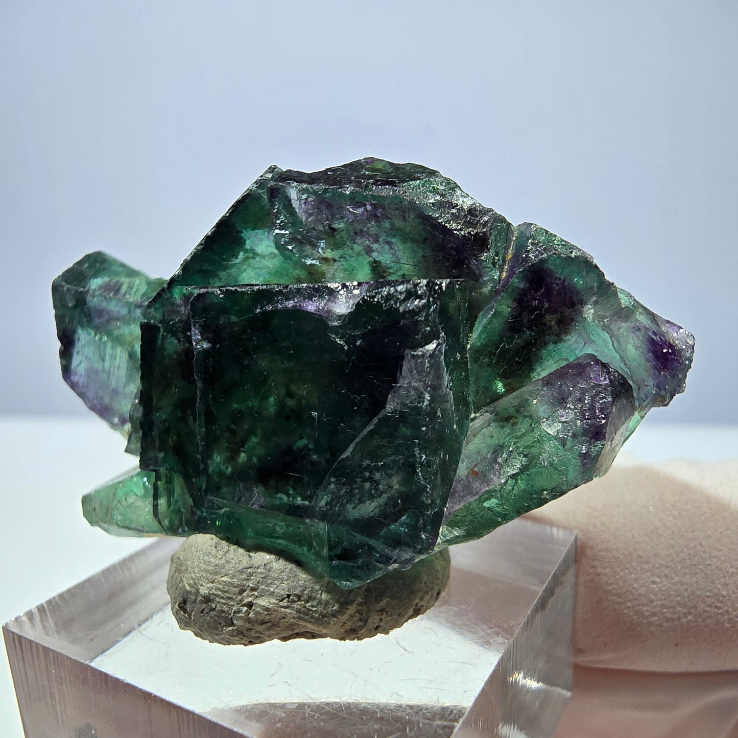 Seltene Phantom Fluorit Würfel Stufe, grün lila Okorusu, Namibia 46*30*20mm