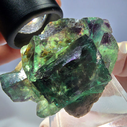 Seltene Phantom Fluorit Würfel Stufe, grün lila Okorusu, Namibia 46*30*20mm