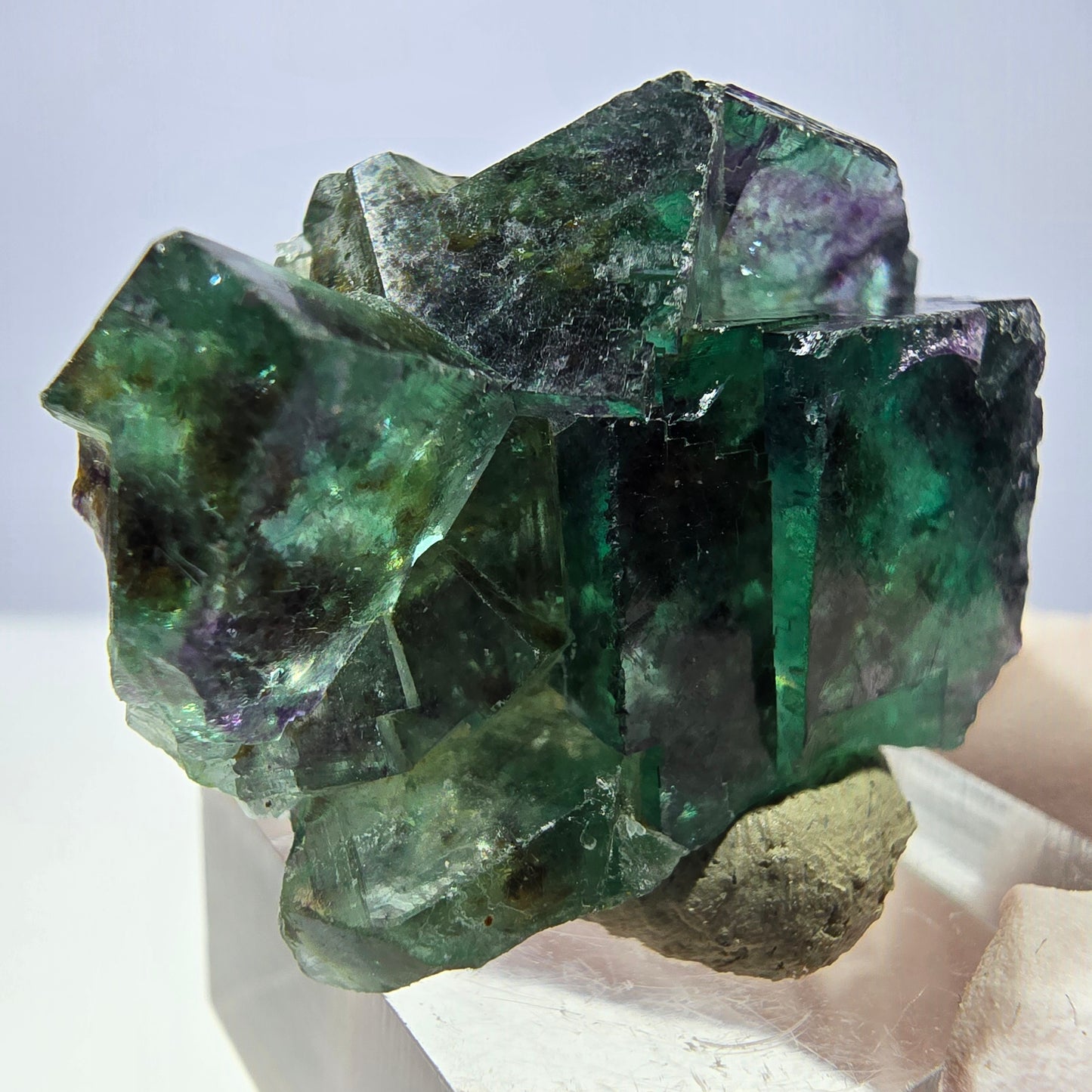 Seltene Phantom Fluorit Würfel Stufe, grün lila Okorusu, Namibia 46*30*20mm