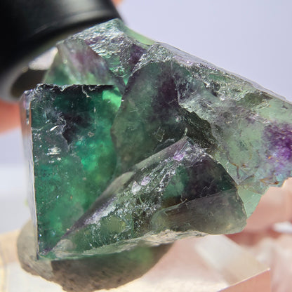Seltene Phantom Fluorit Würfel Stufe, grün lila Okorusu, Namibia 46*30*20mm