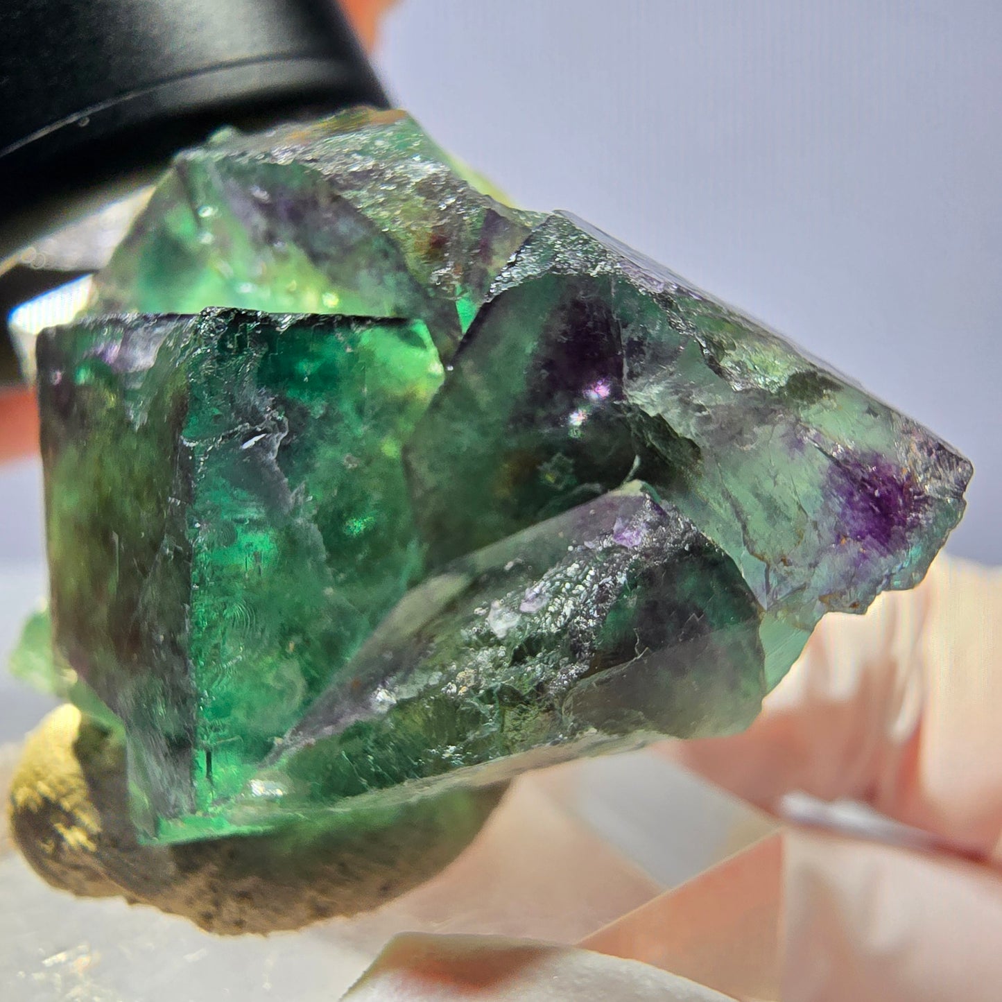 Seltene Phantom Fluorit Würfel Stufe, grün lila Okorusu, Namibia 46*30*20mm