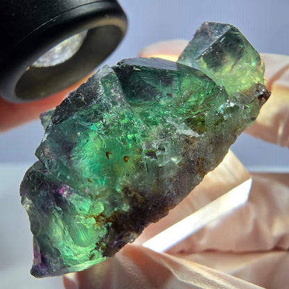 Seltene Phantom Fluorit Würfel Stufe, grün lila Okorusu, Namibia 46*30*20mm