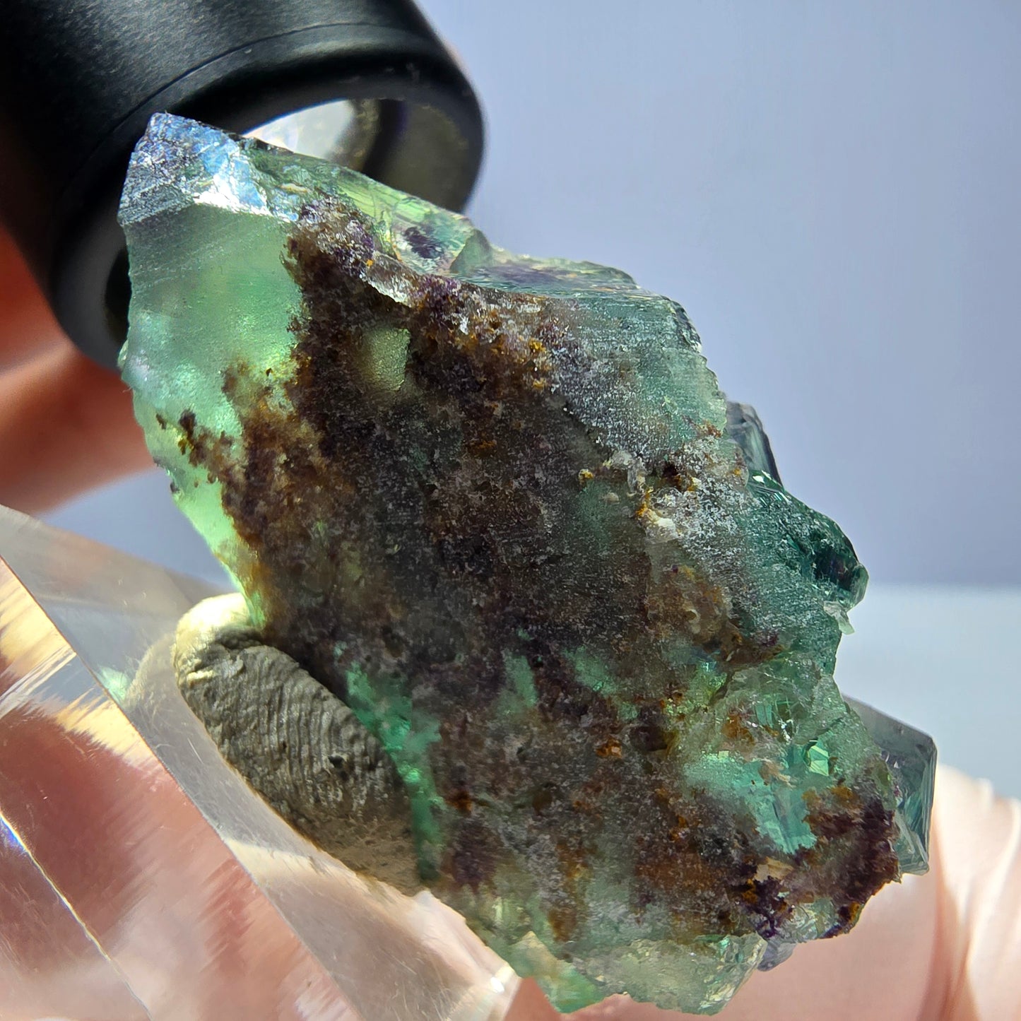 Seltene Phantom Fluorit Würfel Stufe, grün lila Okorusu, Namibia 46*30*20mm