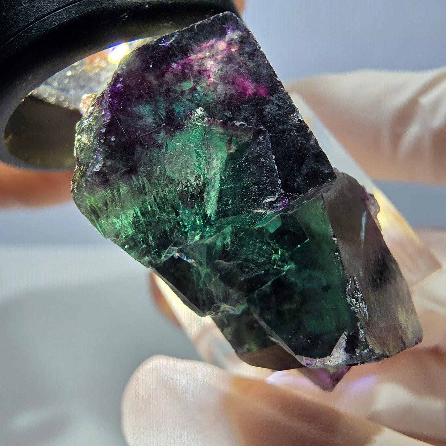 Seltene Phantom Fluorit Würfel Stufe, grün lila Okorusu, Namibia 38*29*19mm