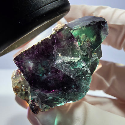 Seltene Phantom Fluorit Würfel Stufe, grün lila Okorusu, Namibia 38*29*19mm