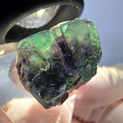 Seltene Phantom Fluorit Würfel Stufe, grün lila Okorusu, Namibia 28*18*19mm