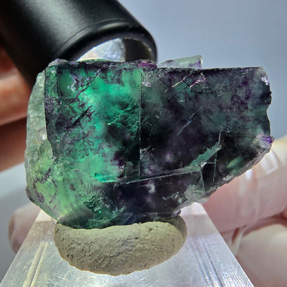 Seltene Phantom Fluorit Würfel Stufe, grün lila Okorusu, Namibia 39*29*16mm