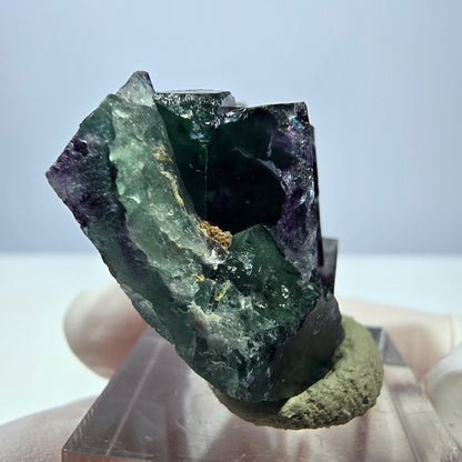 Seltene Phantom Fluorit Würfel Stufe, grün lila Okorusu, Namibia 39*29*16mm