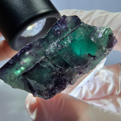 Seltene Phantom Fluorit Würfel Stufe, grün lila Okorusu, Namibia 39*29*16mm