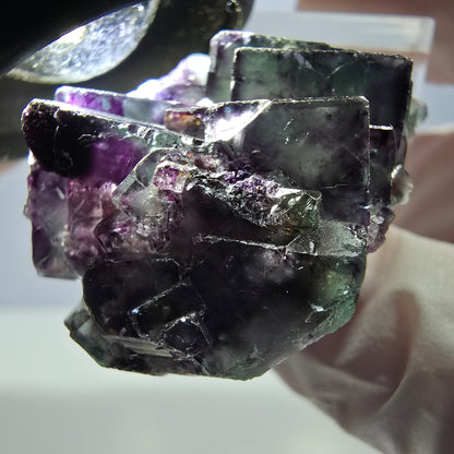 Seltene Phantom Fluorit Würfel Stufe, grün lila Okorusu, Namibia 35*28*18mm