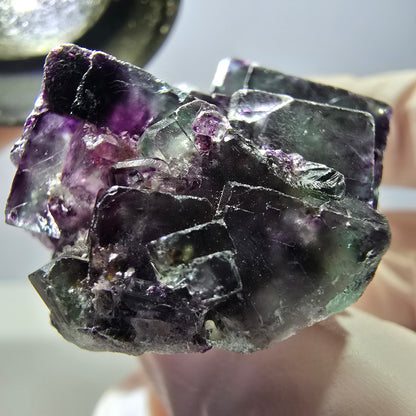 Seltene Phantom Fluorit Würfel Stufe, grün lila Okorusu, Namibia 35*28*18mm