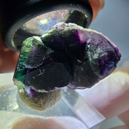 Seltene Phantom Fluorit Würfel Stufe, grün lila Okorusu, Namibia 26*17*16mm