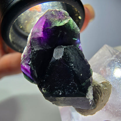 Seltene Phantom Fluorit Würfel Stufe, grün lila Okorusu, Namibia 26*17*16mm