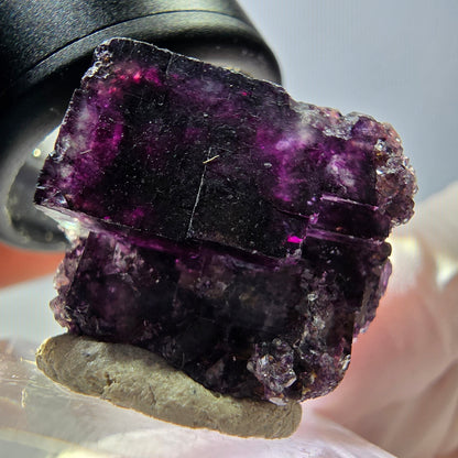 Seltene Phantom Fluorit Würfel Stufe, grün lila Okorusu, Namibia 24*23*16mm