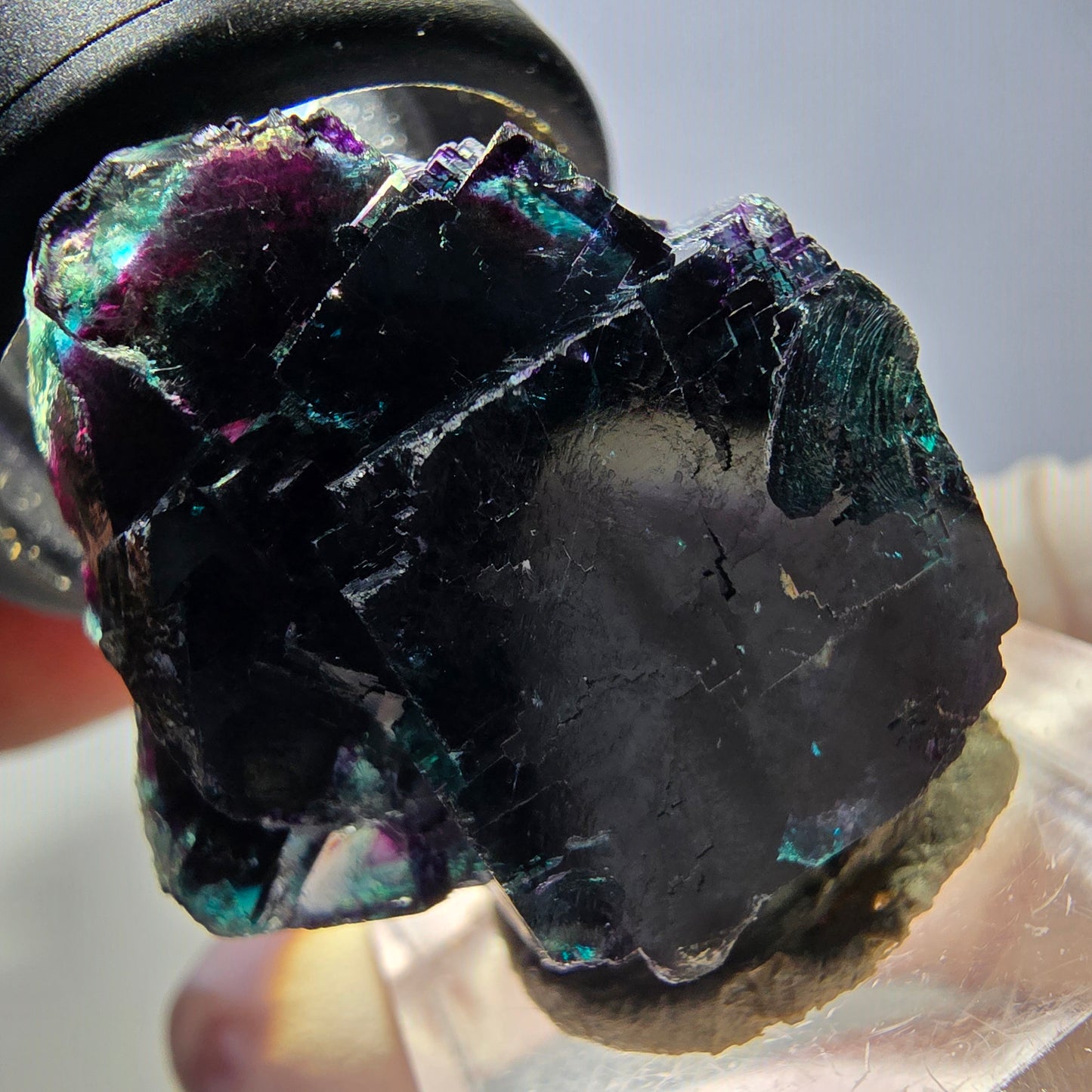Seltene Phantom Fluorit Würfel Stufe, grün lila Okorusu, Namibia 32*29*19mm