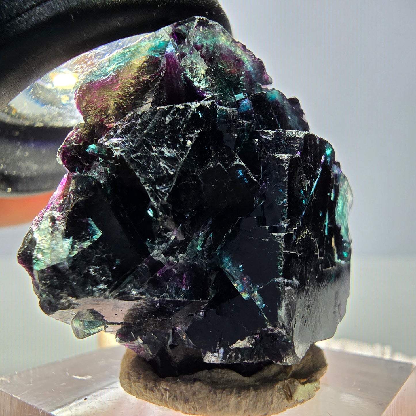 Seltene Phantom Fluorit Würfel Stufe, grün lila Okorusu, Namibia 32*29*19mm