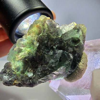 Seltene Phantom Fluorit Würfel Stufe, grün lila Okorusu, Namibia 42*27*12mm