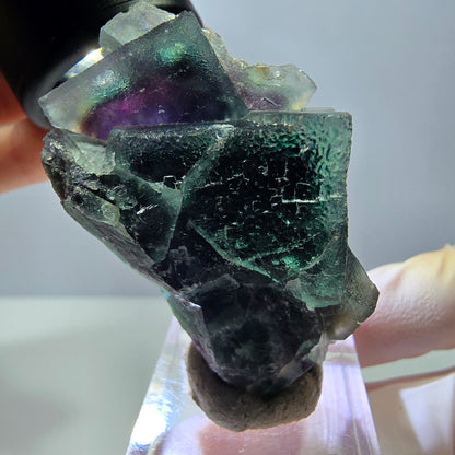 Seltene Phantom Fluorit Würfel Stufe, grün lila Okorusu, Namibia 51*35*20mm
