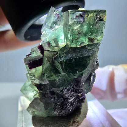 Seltene Phantom Fluorit Würfel Stufe, grün lila Okorusu, Namibia 38*25*20mm