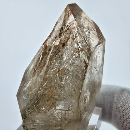 Enhydro Phantom Rauchquarz Zepter Spitze 2x Blase Goboboseb, Namibia 48*25*23mm