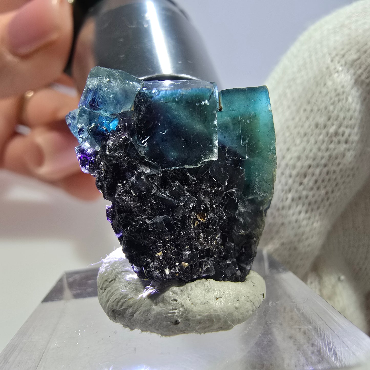 Phantom Fluorite Cube Specimen, Zonal - New Find! Okorusu, Namibia 24*20*19mm 
