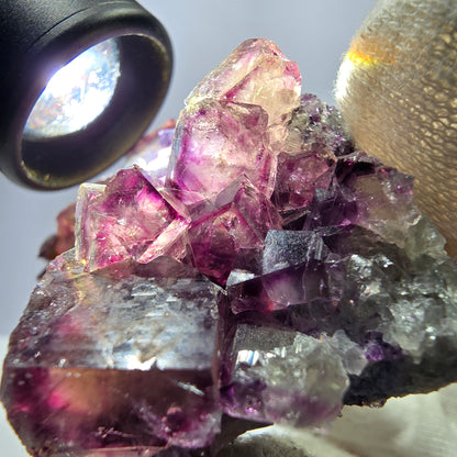 Seltene Phantom Fluorit Würfel Stufe, lila grün Okorusu Namibia 72*50*27mm