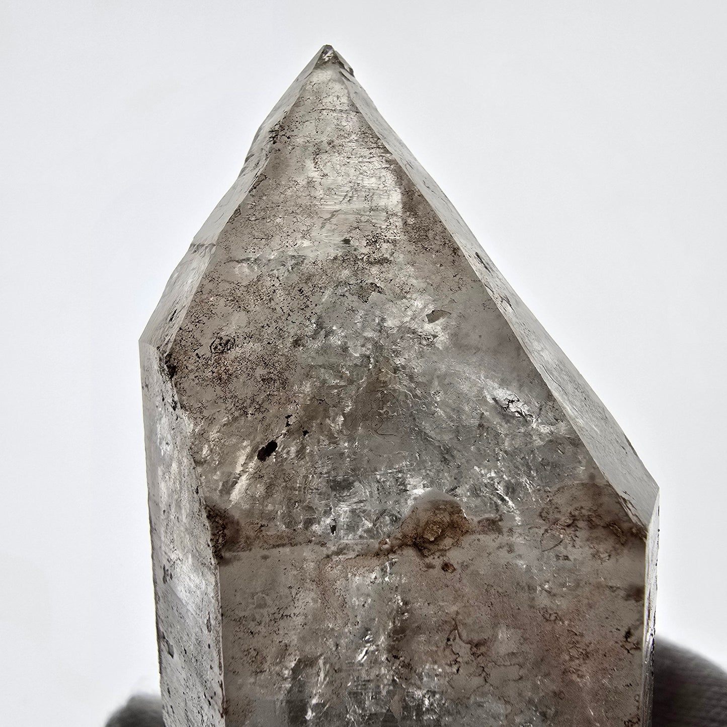 Skeleton Phantom Smoky Quartz DT Scepter, UV Calcite Valentine Pocket, Namibia 95*40*33mm 