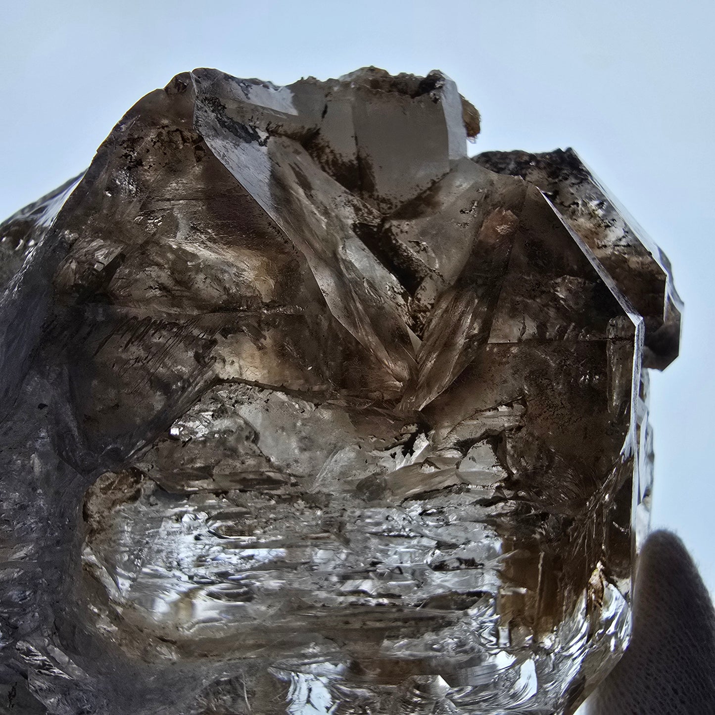 XL Enhydro Window Smoky Quartz DT Scepter, 1x Bubble Valentine Pocket Namibia 110*103*74mm 