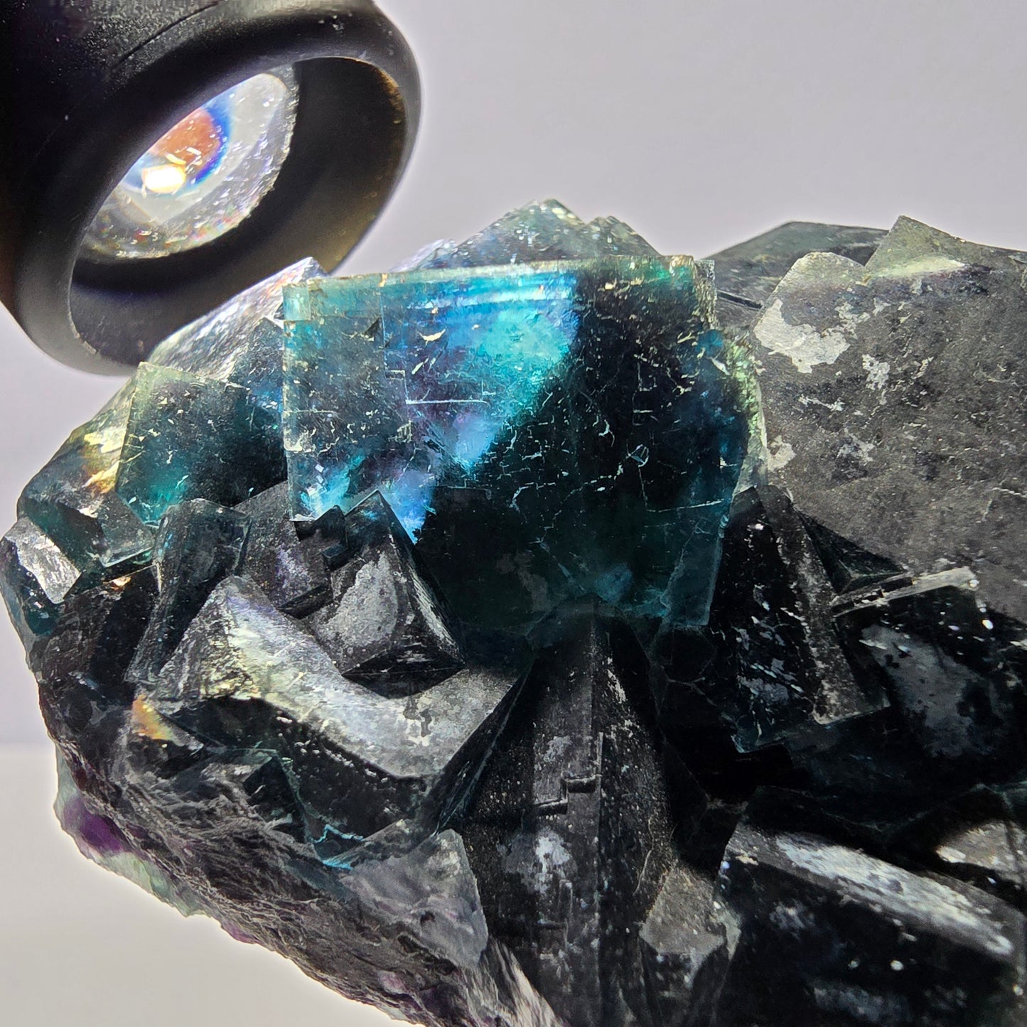 Grand spécimen de cube de fluorite fantôme, zonal – Nouvelle découverte ! Okorusu, Namibie, 116 x 72 x 30 mm 