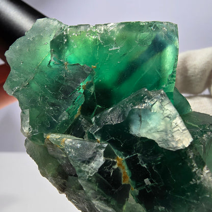 Große Phantom Fluorit Würfel Stufe parkettiert grün Okorusu Namibia 89*67*47mm