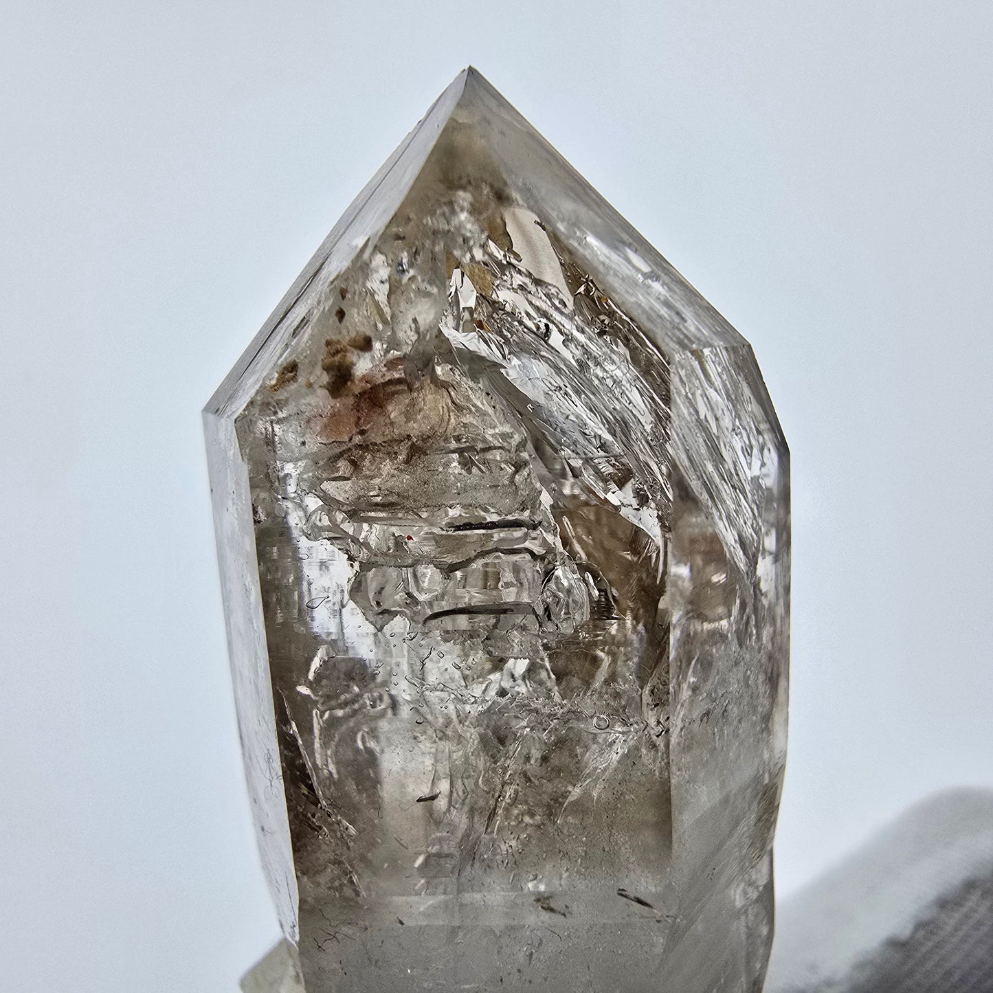 Enhydro Phantom Smoky Quartz Sceptre Tip 2x Bubble Goboboseb, Namibie 61*27*22mm 