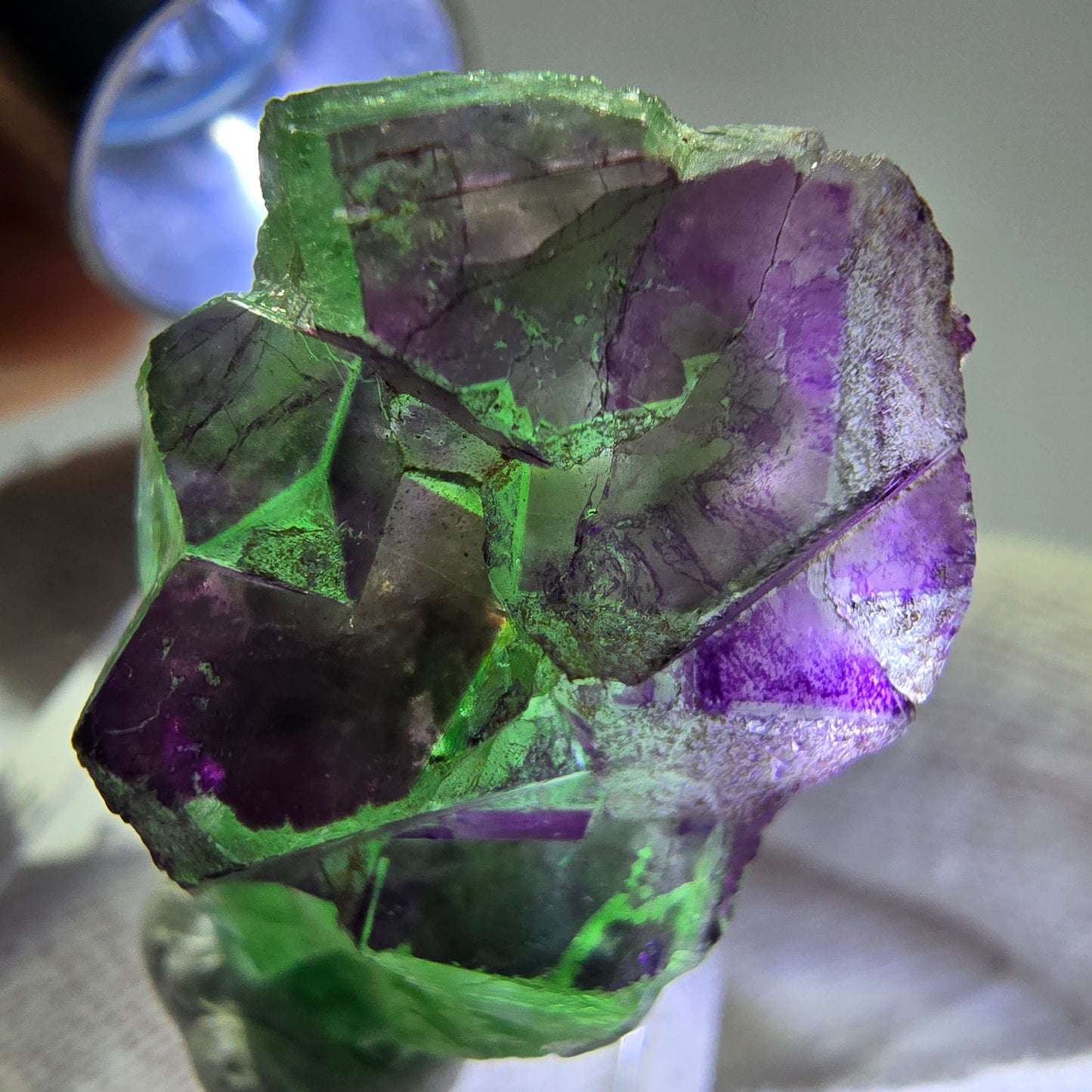 Phantom Fluorit Würfe Stufe, grün lila Erongo, Namibia 32*22*12mm