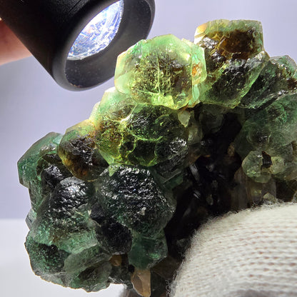 Fluorite fantôme Schörl Tourmaline Hyalite Quartz fumé Erongo Namibie 77*60*57mm 