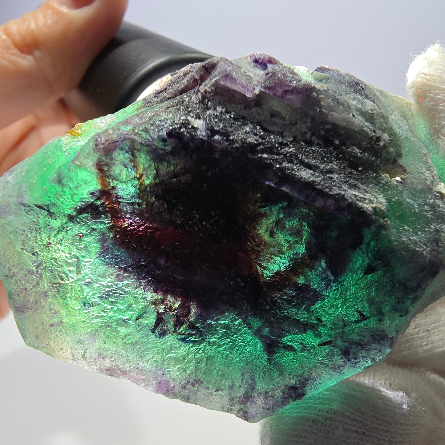 Phantom Fluorit Würfel Stufe, hexagonal grün lila Erongo, Namibia 62*41*32mm
