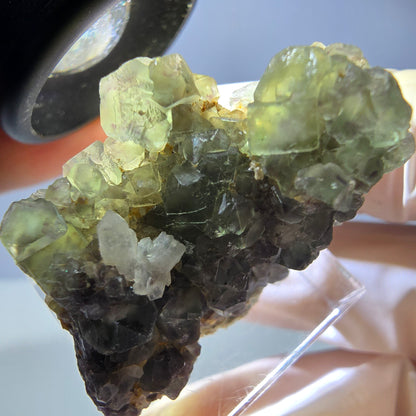 Phantom Fluorit Würfel, Quarz Stufe, grün Okorusu, Namibia 31*25*20mm