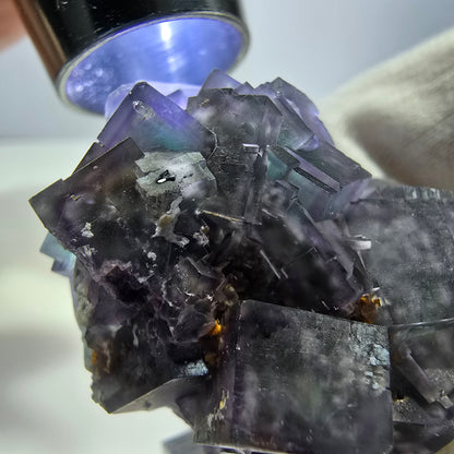 Clear Phantom Fluorite Cube Specimen zonal green purple Okorusu, Namibia 42*32*33mm 