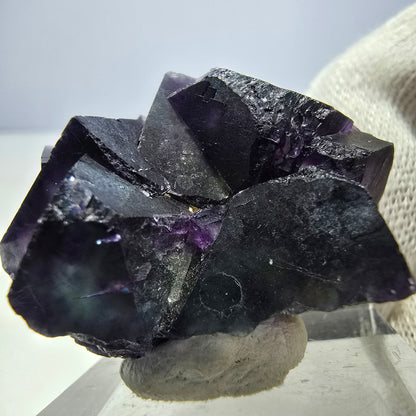 Klare Phantom Fluorit Würfel Stufe zonal grün lila Okorusu, Namibia 37*31*24mm