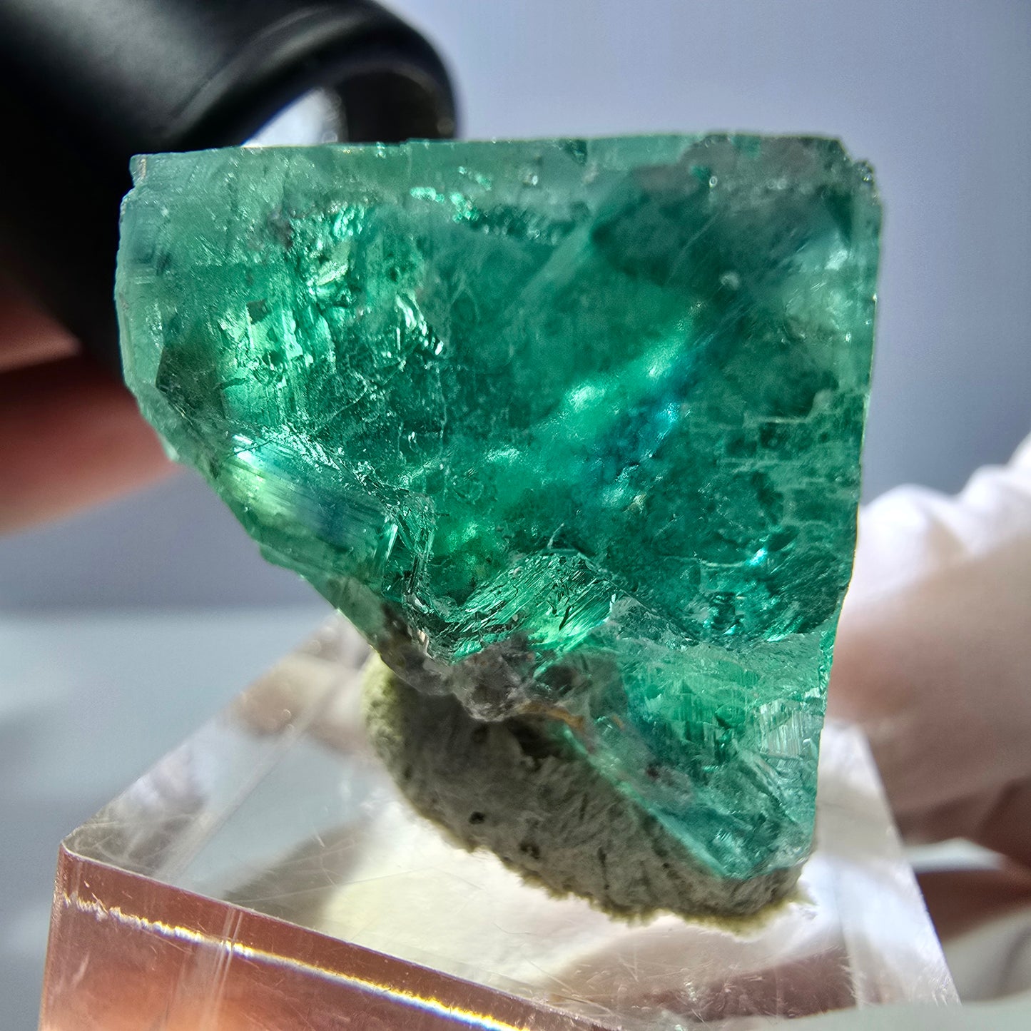 Klarer Phantom Fluorit Würfel parkettiert, grün Okorusu, Namibia 26*25*25mm