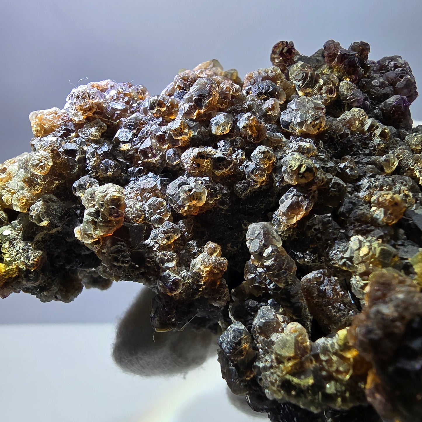 Fluorite fantôme XL, muscovite, hyalite, quartz fumé, tourmaline Schörl, Erongo, Namibie, 100 x 97 x 69 mm 