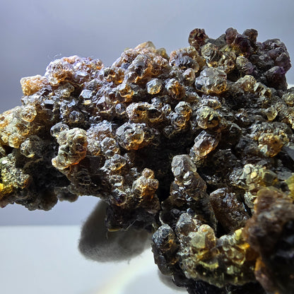 Fluorite fantôme XL, muscovite, hyalite, quartz fumé, tourmaline Schörl, Erongo, Namibie, 100 x 97 x 69 mm 