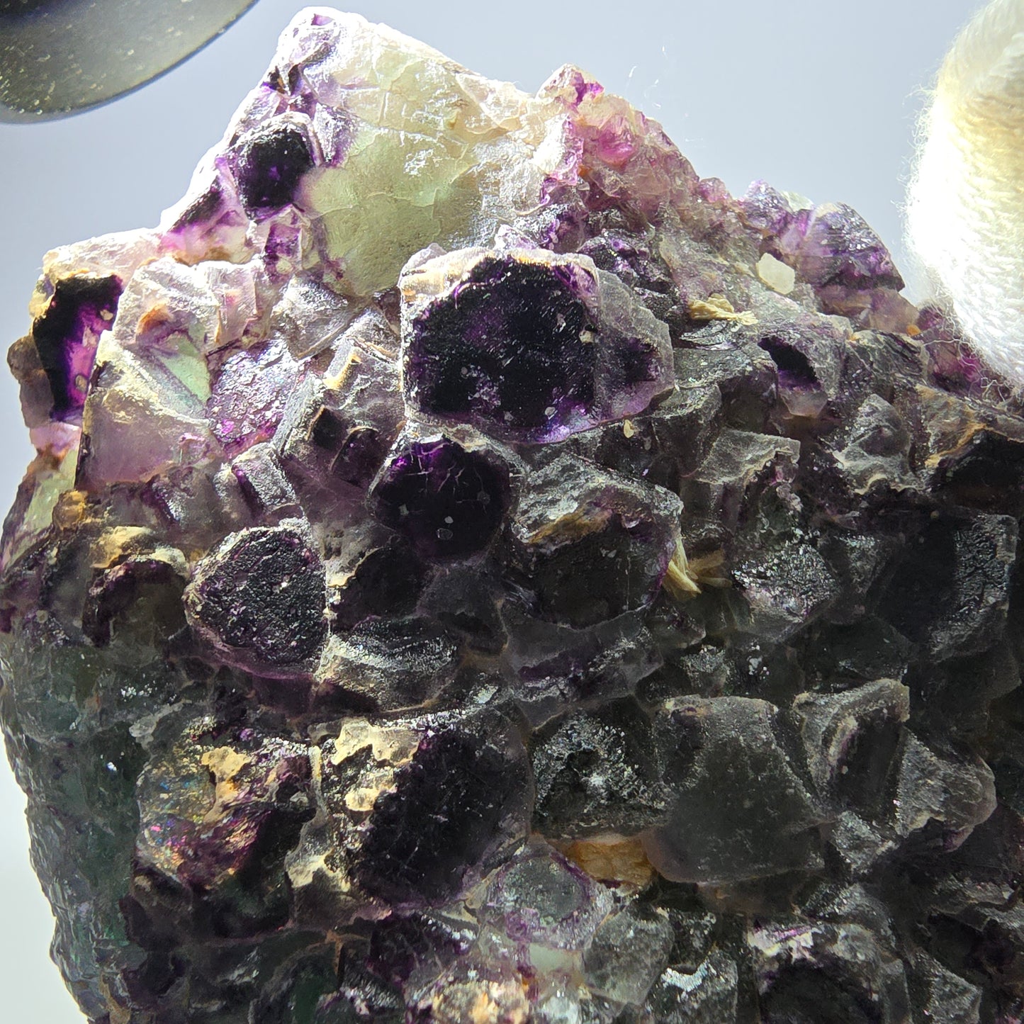 Grands cubes de fluorite vert violet zonal, spécimen d'hyalite Erongo, Namibie 96*67*42mm 