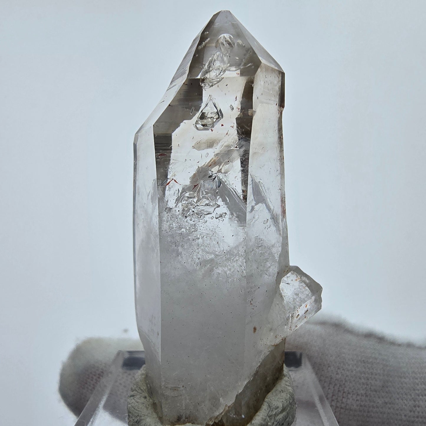 Enhydro Phantom Smoky Quartz Sceptre Tip 1x Bubble Goboboseb, Namibie 45*23*16mm 