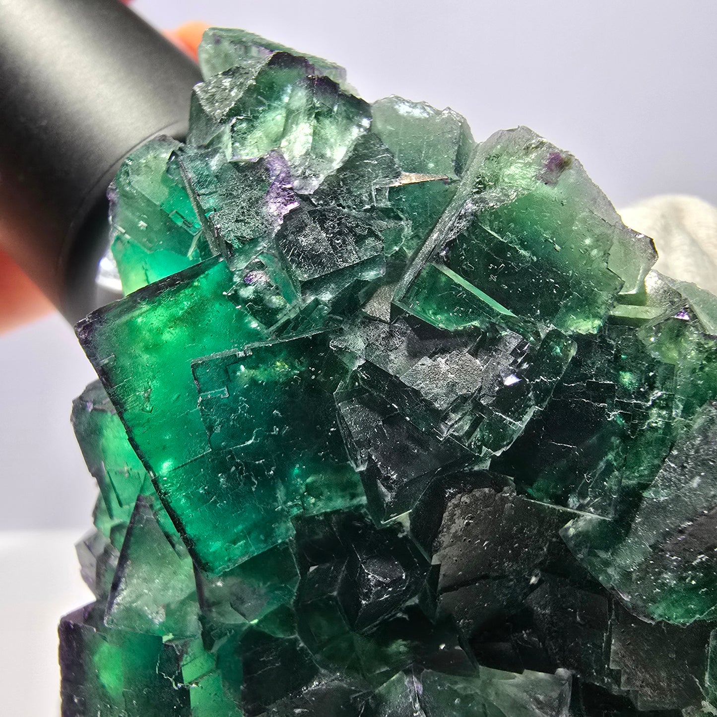 Spécimen de cube de fluorite fantôme, parqueté zonal Okorusu Namibie 74*50*50mm 