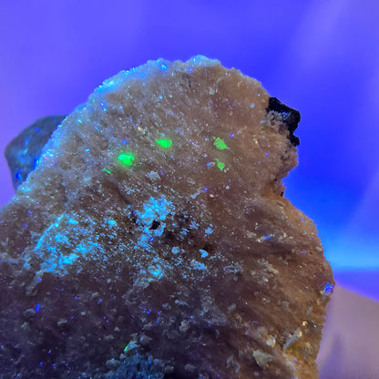 Hyalit Opal, Orthoklas, Rauchquarz, Muskovit, Schörl Turmalin Erongo, Namibia 57*38*28mm