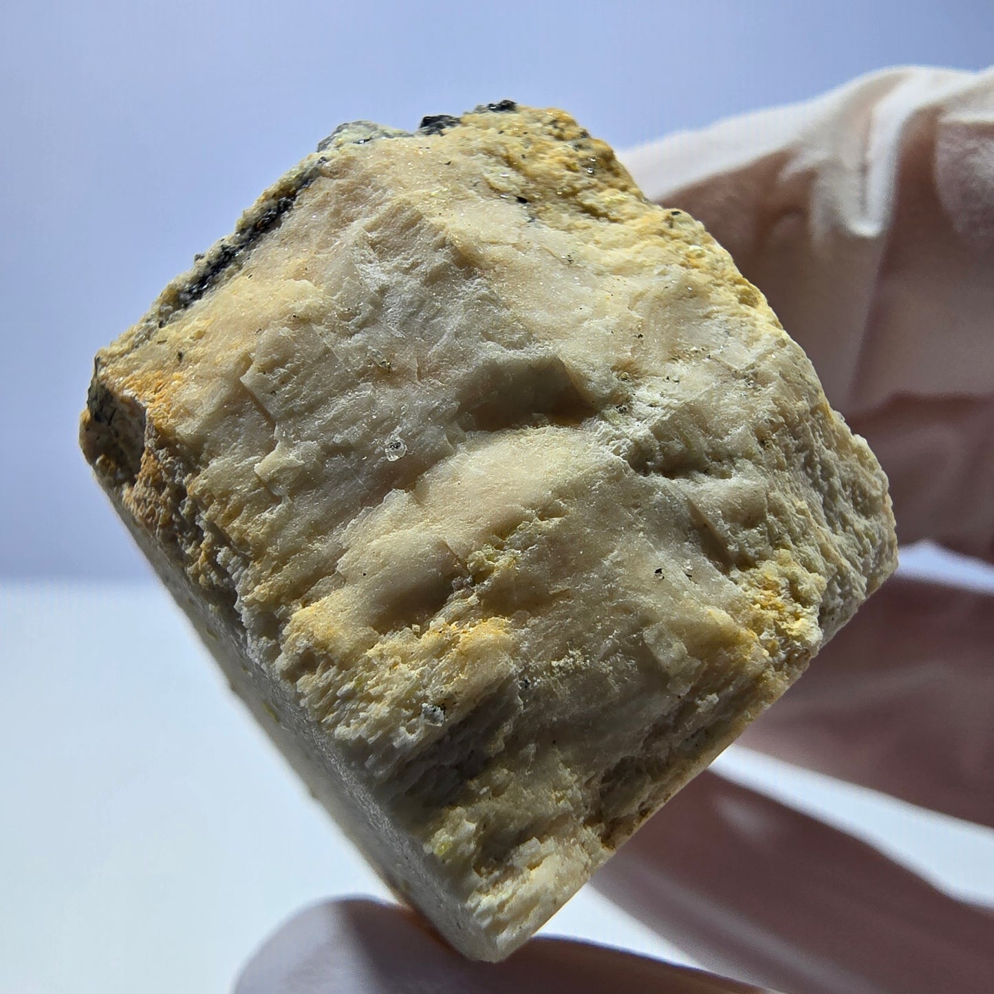 Seltene Hyalit Opal, Orthoklas, Schörl Turmalin, Muskovit Stufe Erongo, Namibia 49*32*30mm