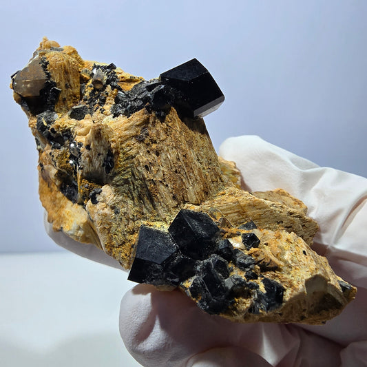 Seltene Schörl Turmalin, Rauchquarz, Orthoklas Stufe Erongo, Namibia 74*38*31mm