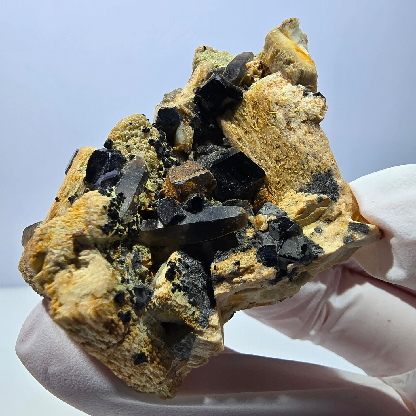 Rare schorl tourmaline, smoky quartz, orthoclase specimen, Erongo, Namibia, 61*51*22mm 